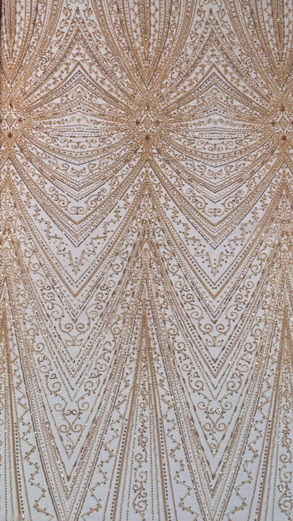Geometric classic beaded lace