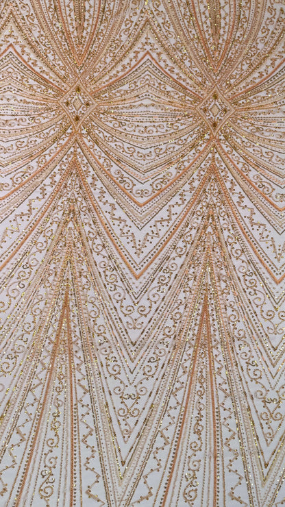 Geometric classic beaded lace