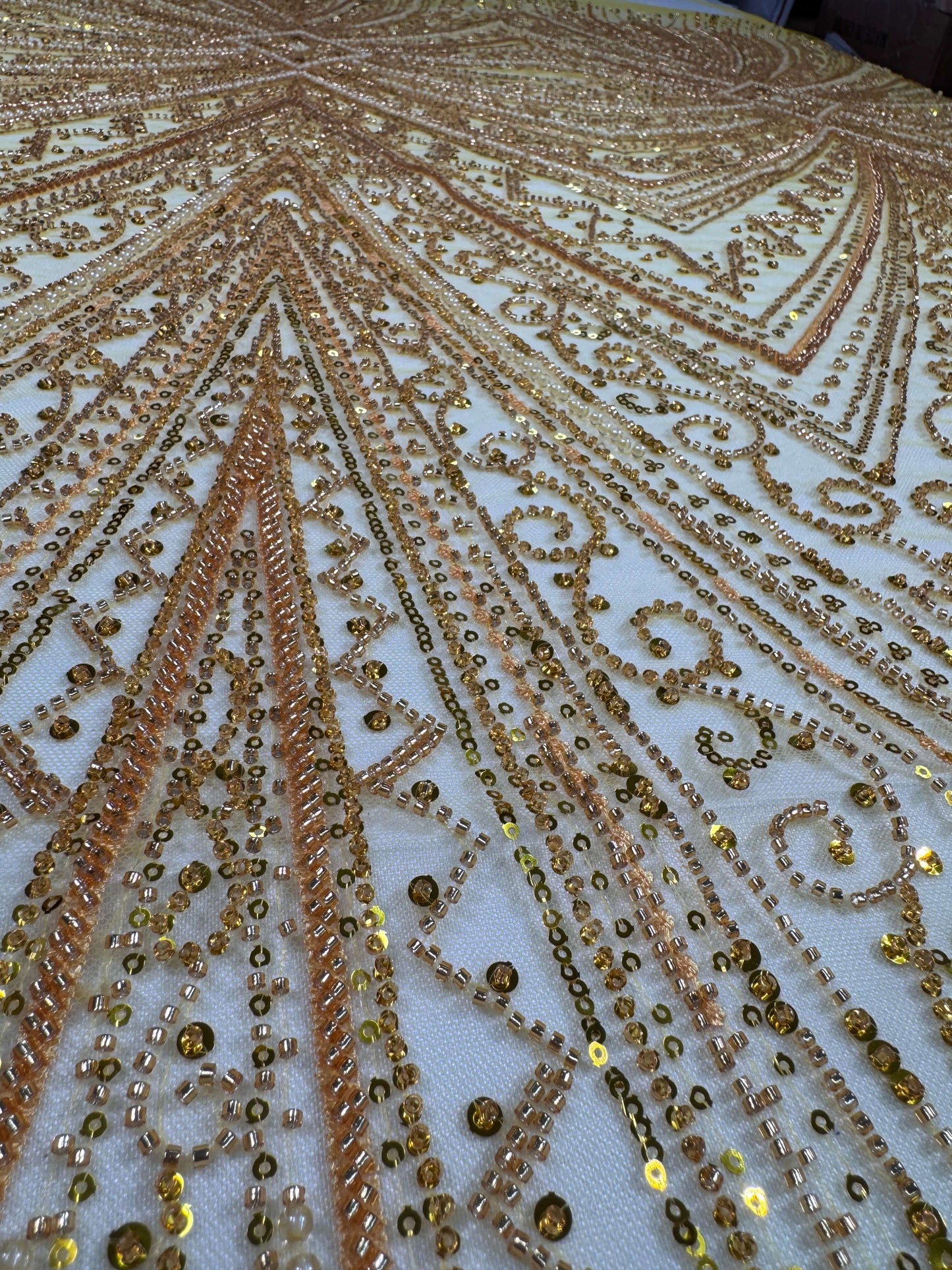 Geometric classic beaded lace