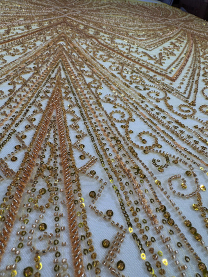 Geometric classic beaded lace