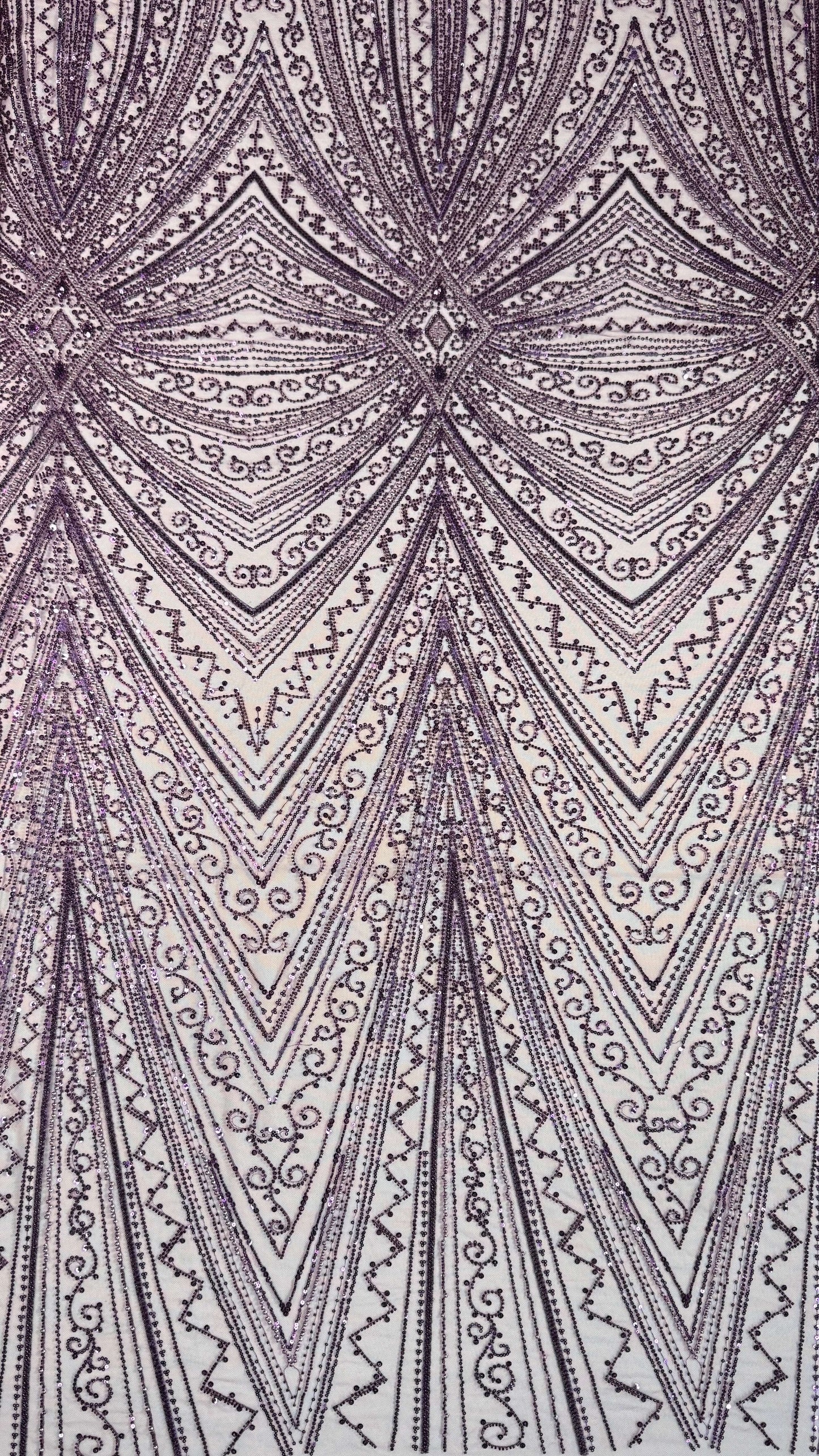 Geometric classic beaded lace