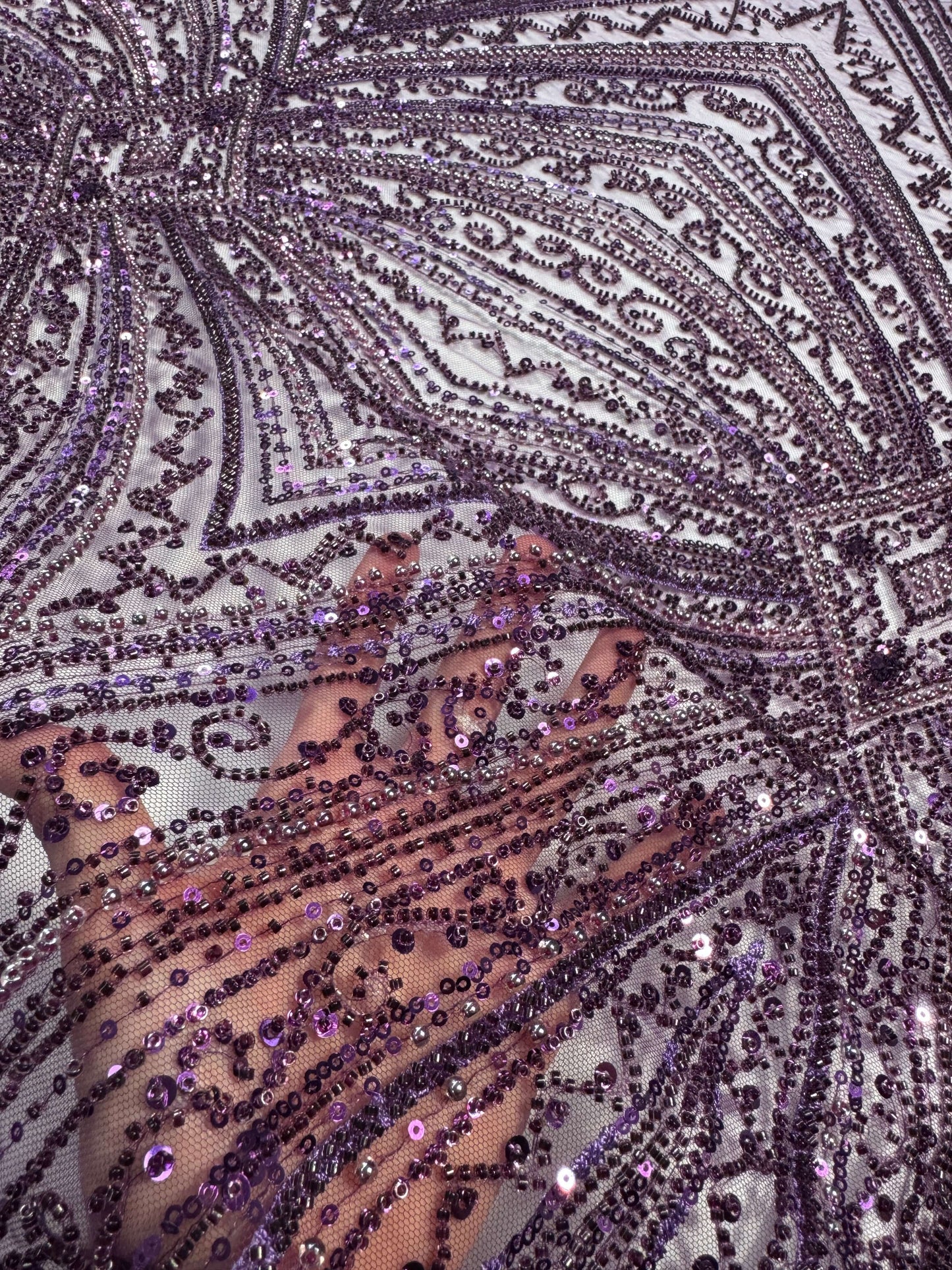 Geometric classic beaded lace