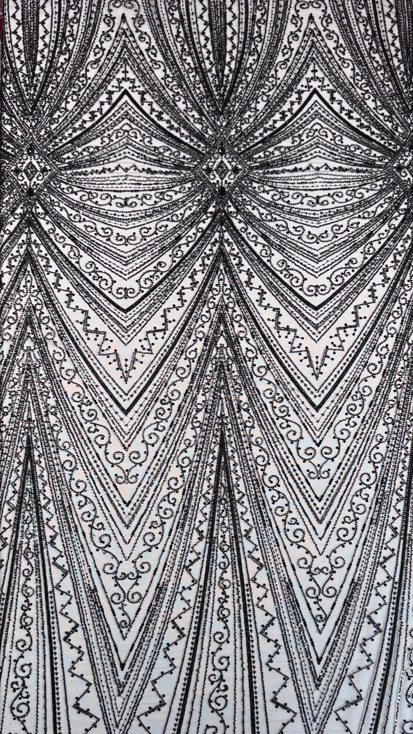Geometric classic beaded lace