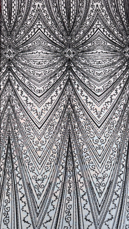 Geometric classic beaded lace