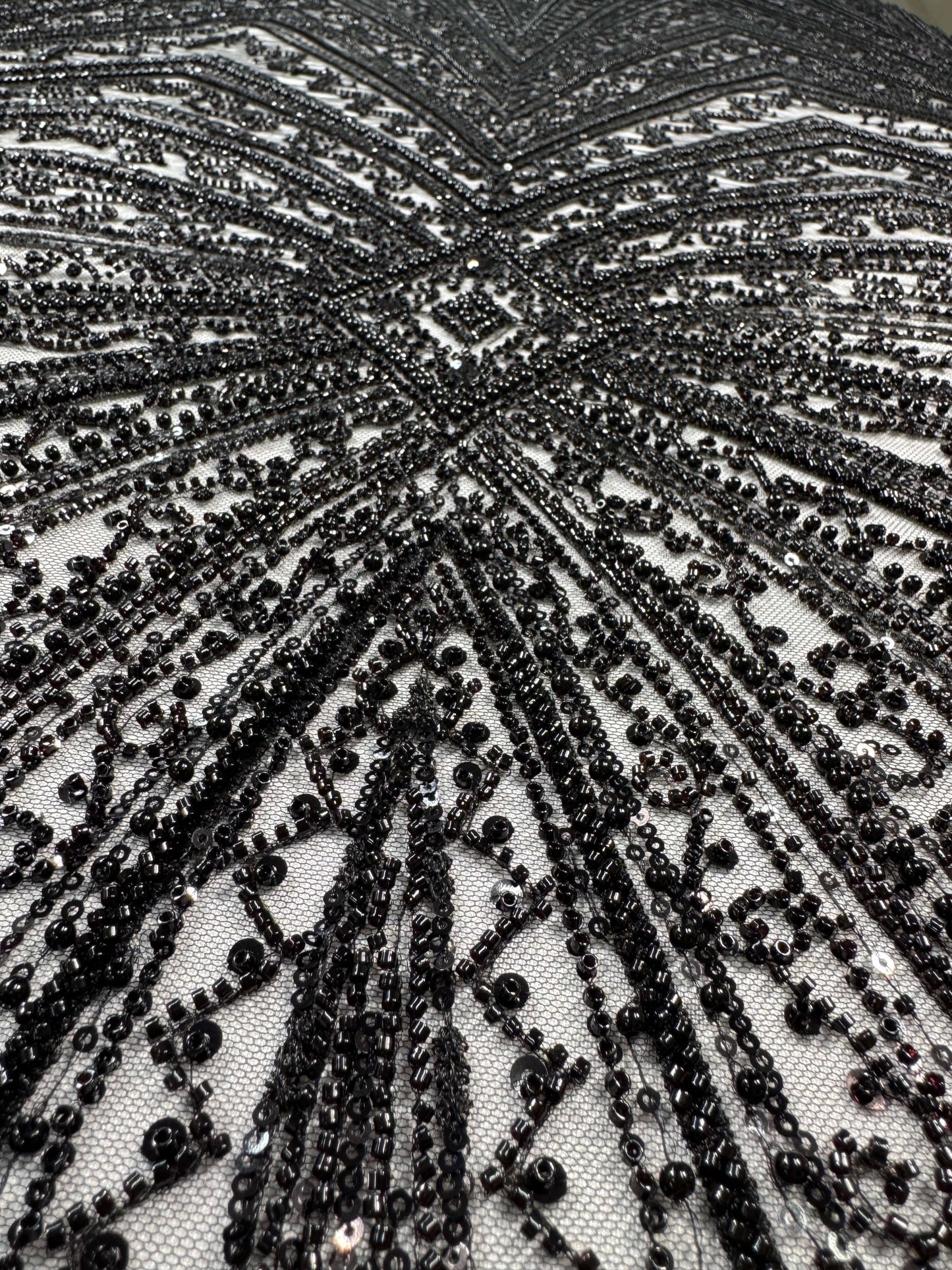 Geometric classic beaded lace