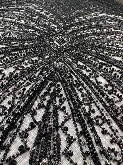 Geometric classic beaded lace