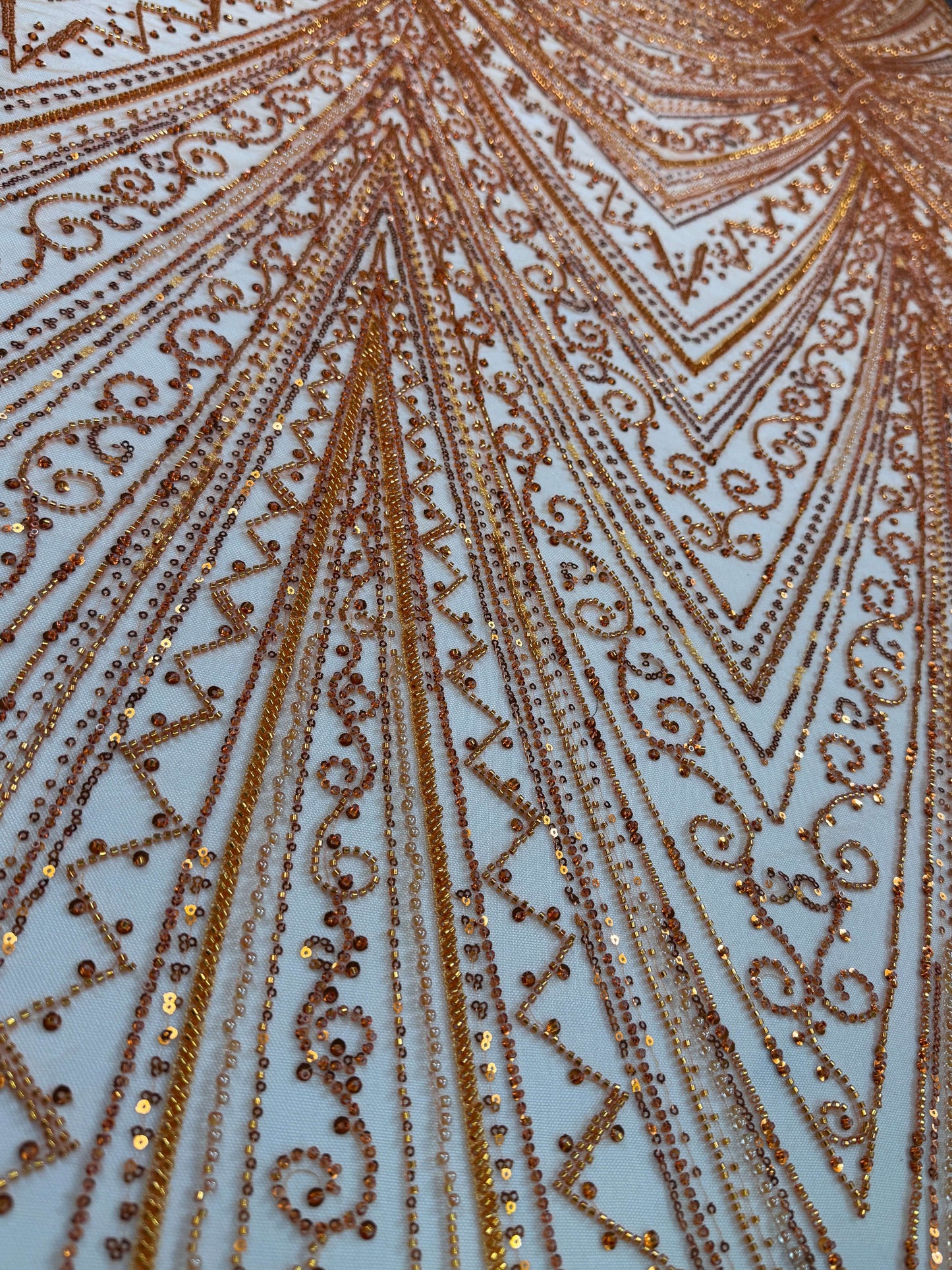 Geometric classic beaded lace