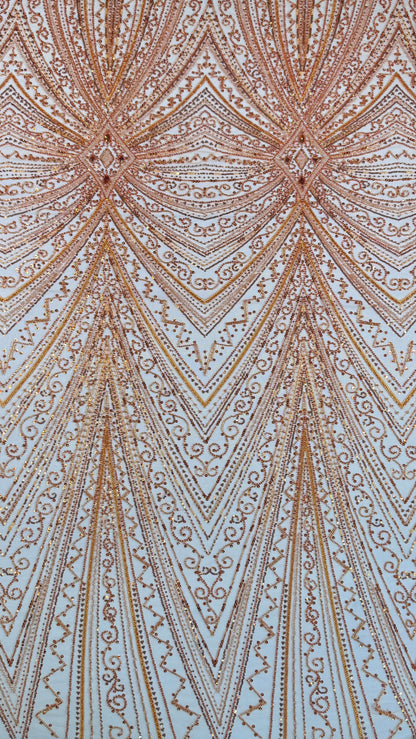 Geometric classic beaded lace