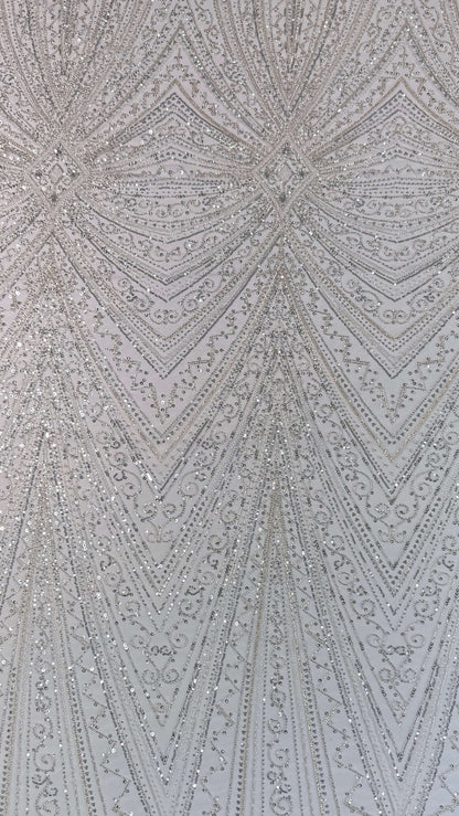 Geometric classic beaded lace