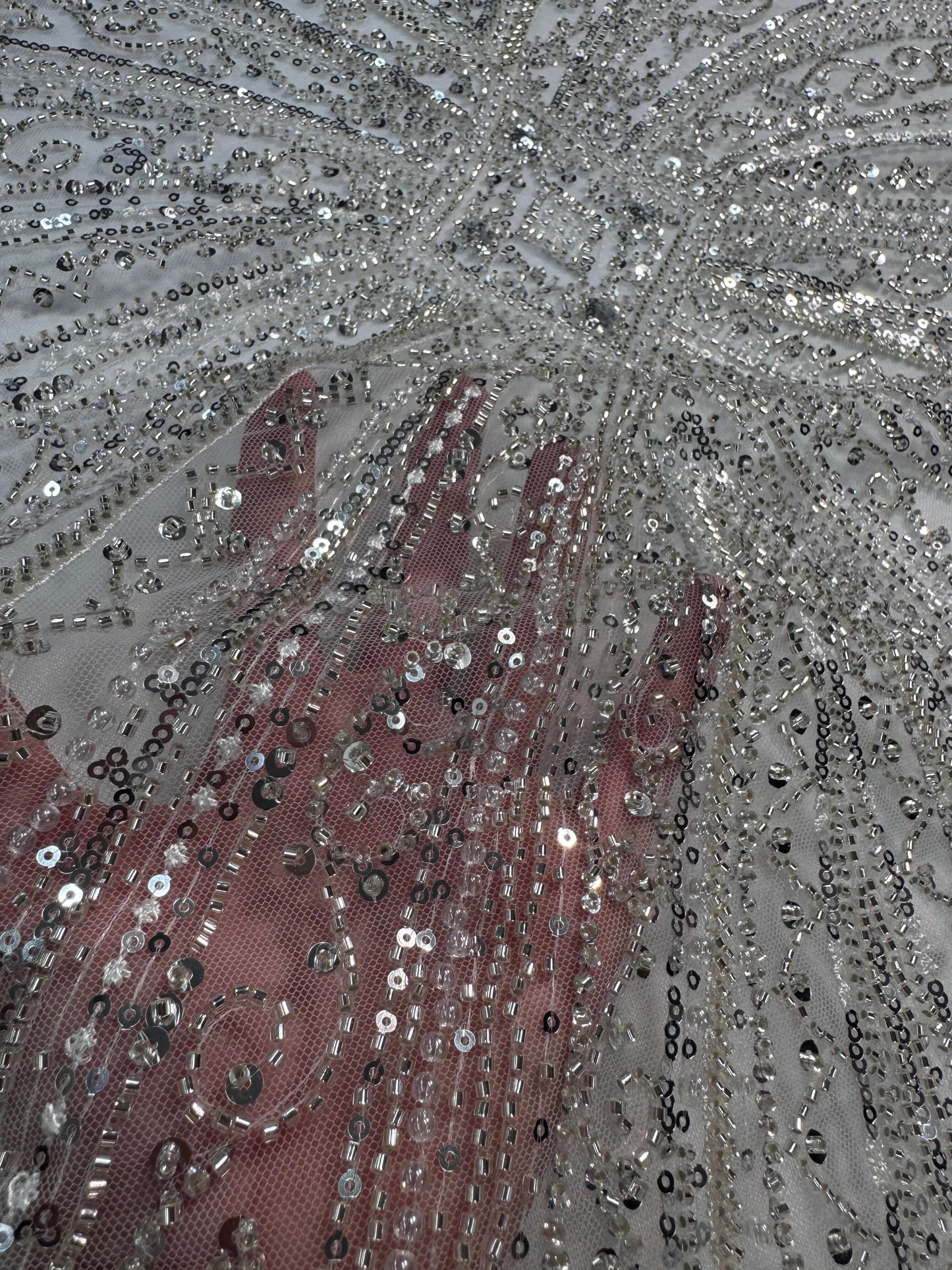 Geometric classic beaded lace