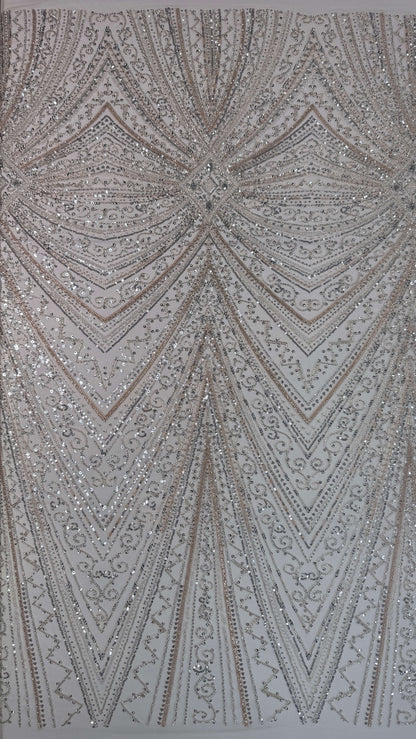 Geometric classic beaded lace
