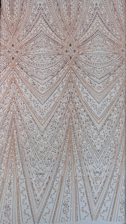 Geometric classic beaded lace
