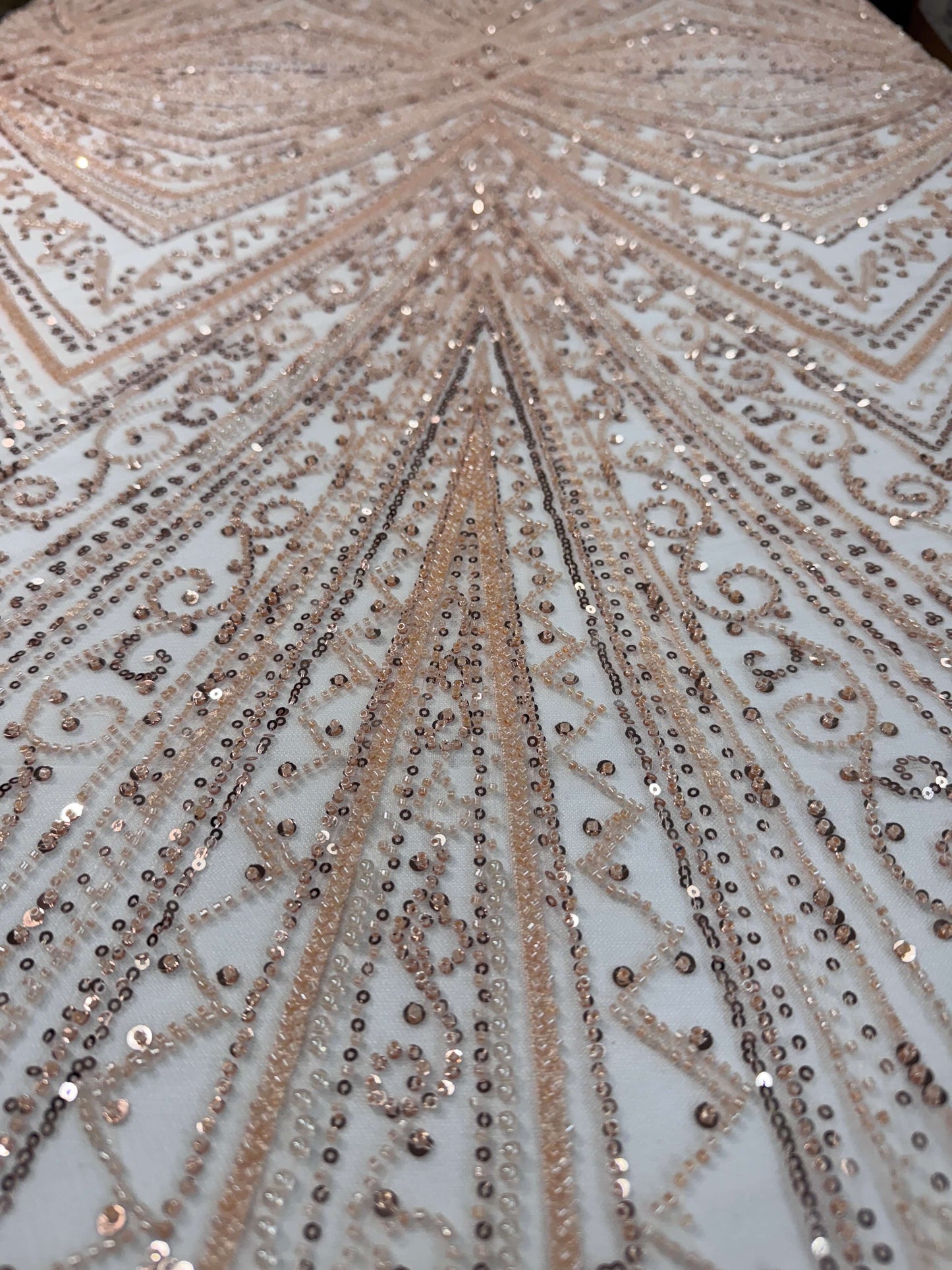 Geometric classic beaded lace