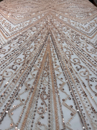 Geometric classic beaded lace