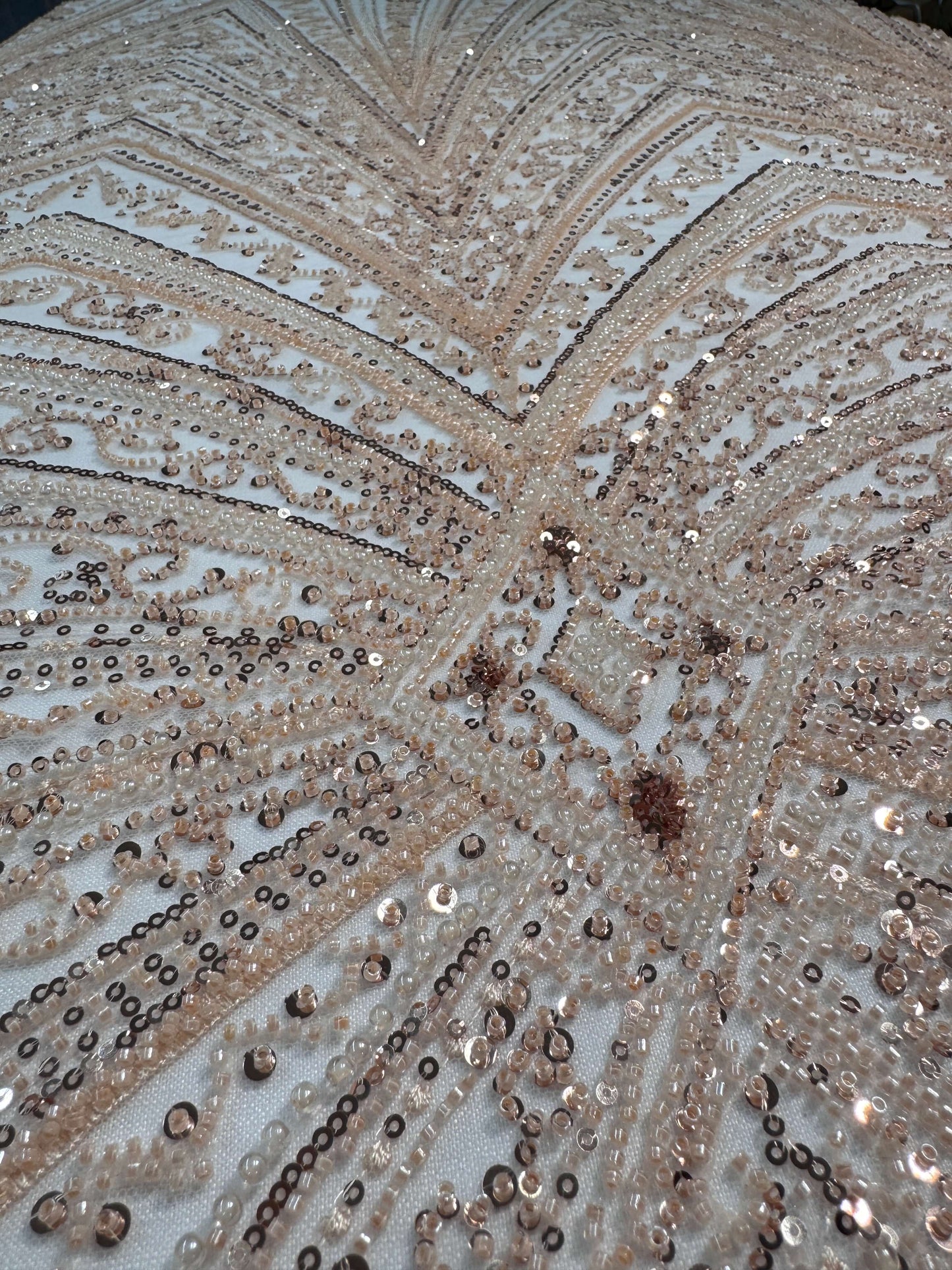 Geometric classic beaded lace