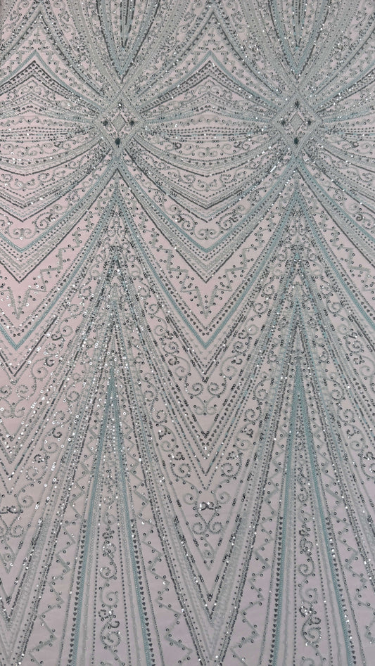 Geometric classic beaded lace