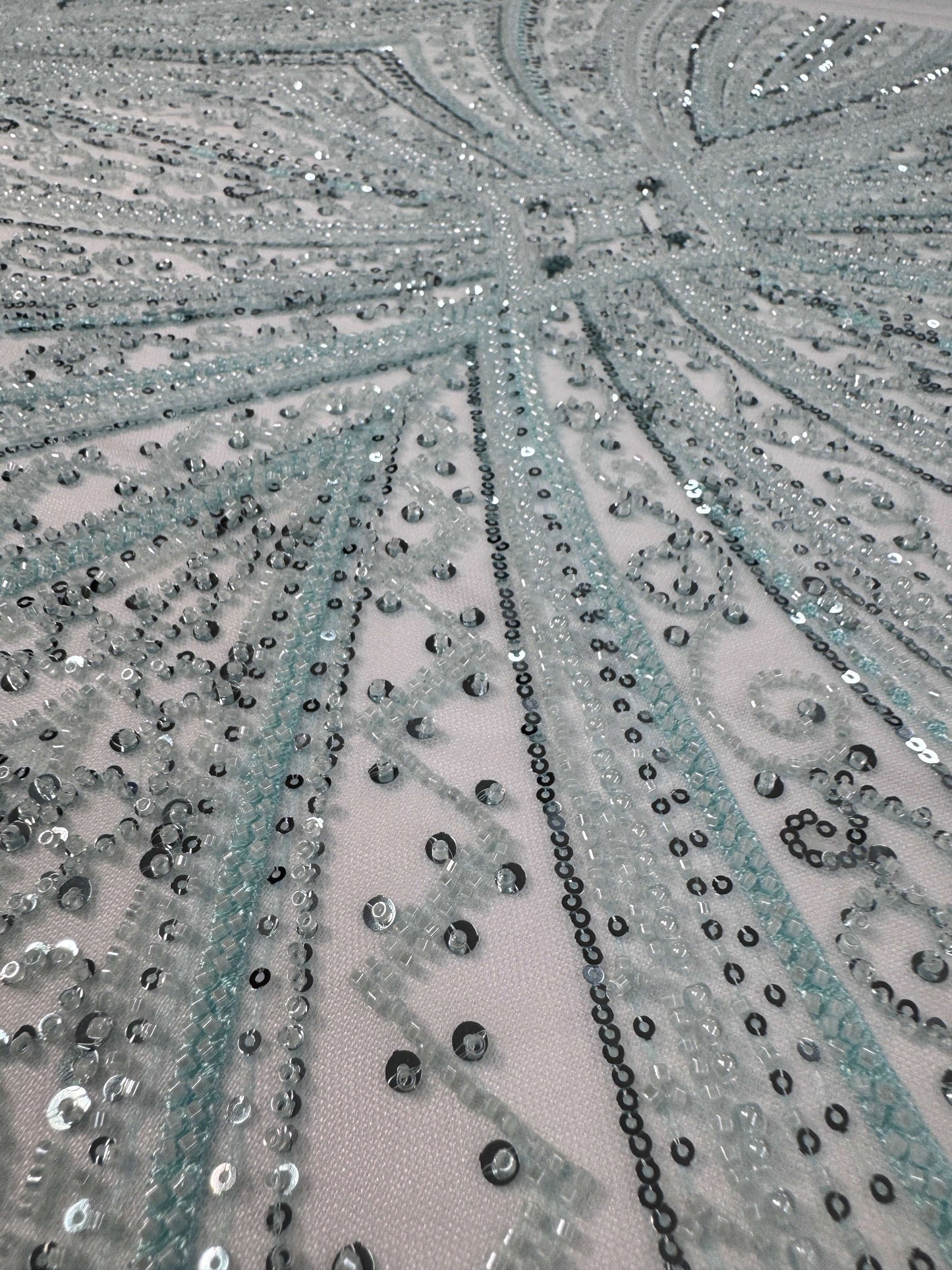 Geometric classic beaded lace