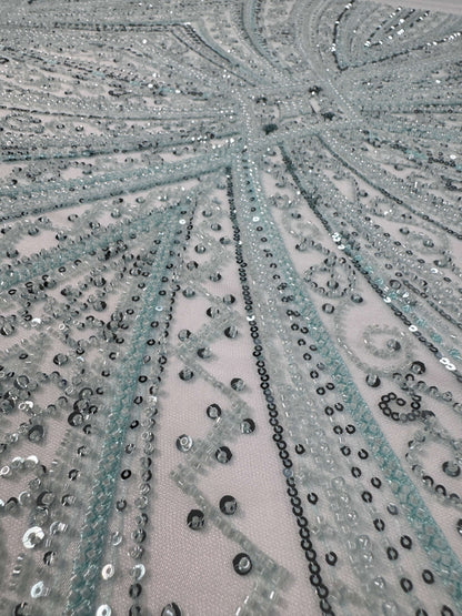 Geometric classic beaded lace