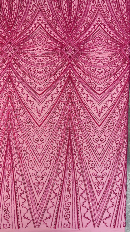 Geometric classic beaded lace