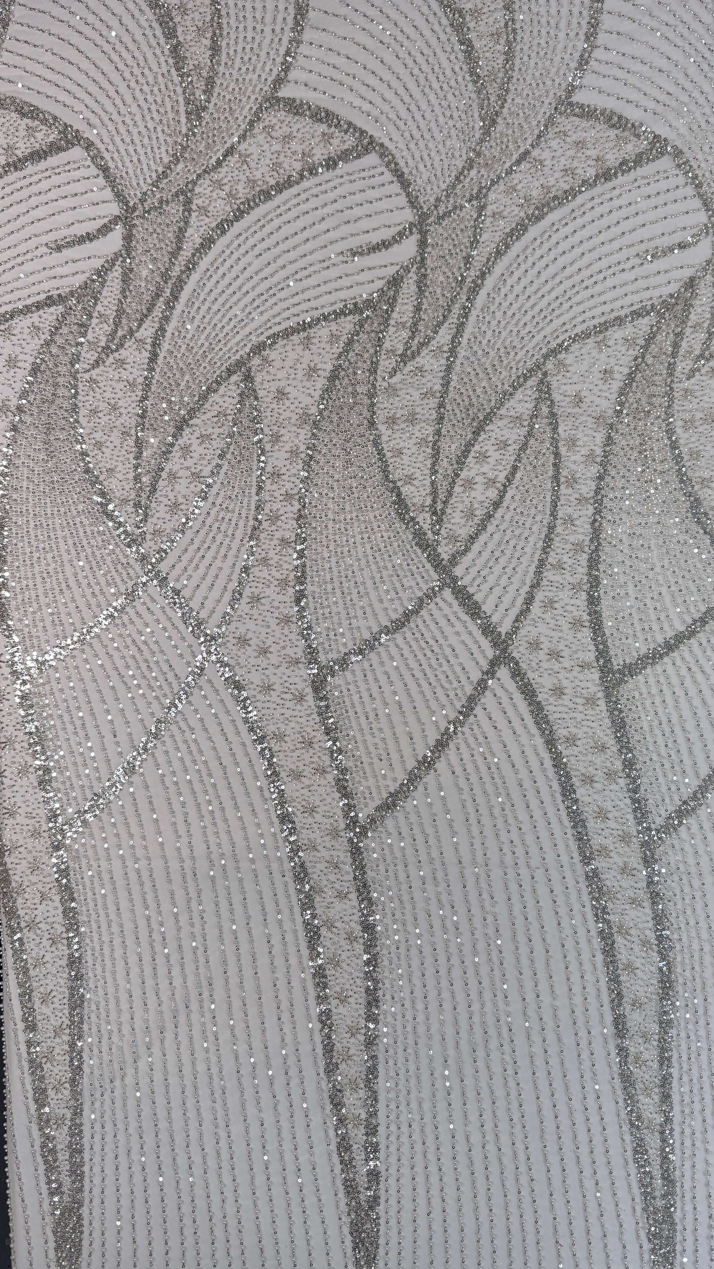 Modern pearls and sequins beaded lace
