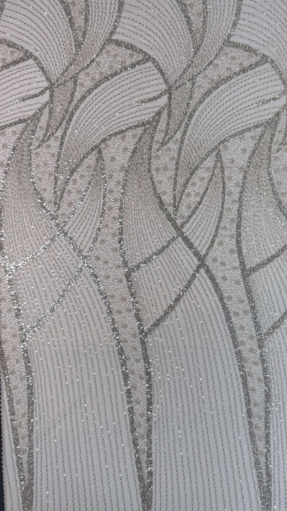 Modern pearls and sequins beaded lace