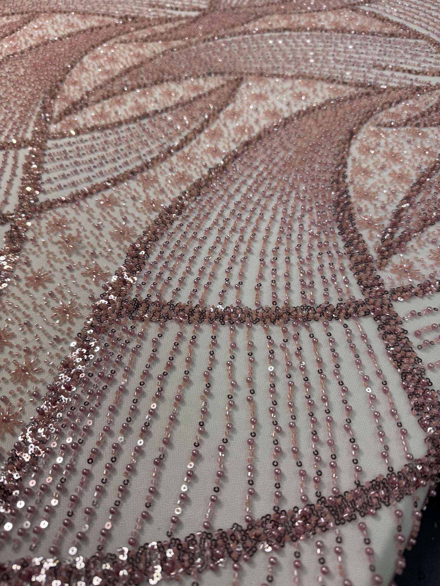 Modern pearls and sequins beaded lace