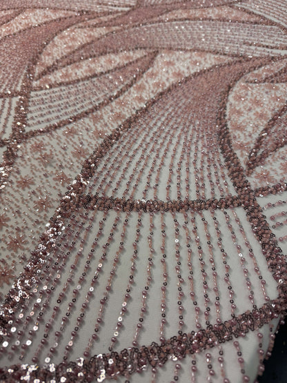 Modern pearls and sequins beaded lace