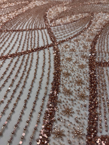 Modern pearls and sequins beaded lace