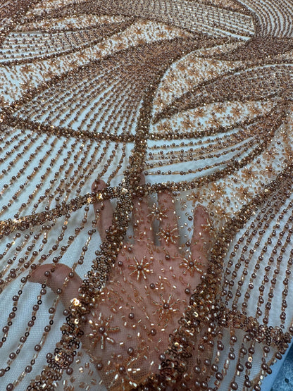Modern pearls and sequins beaded lace