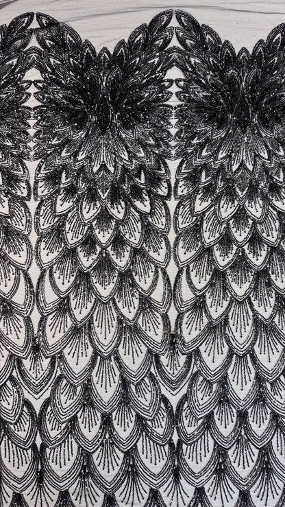 Petal Art Deco Beaded Lace