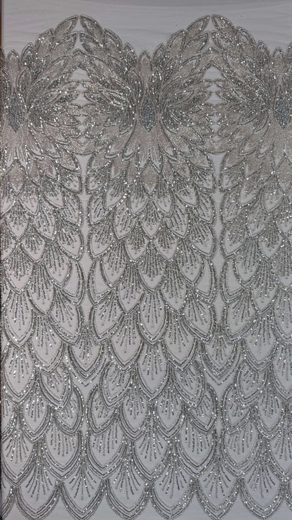 Petal Art Deco Beaded Lace
