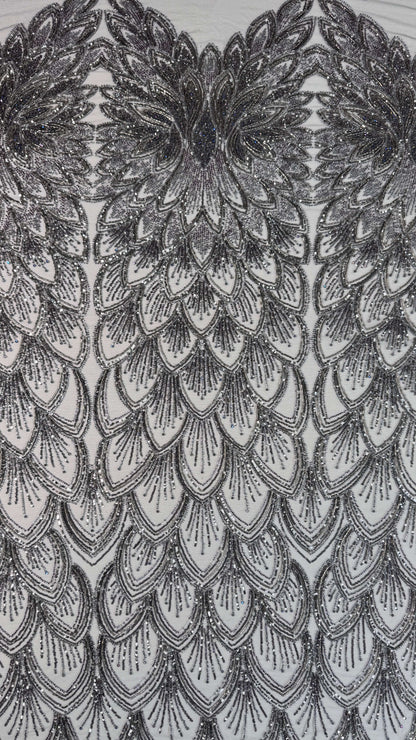 Petal Art Deco Beaded Lace