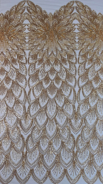 Petal Art Deco Beaded Lace