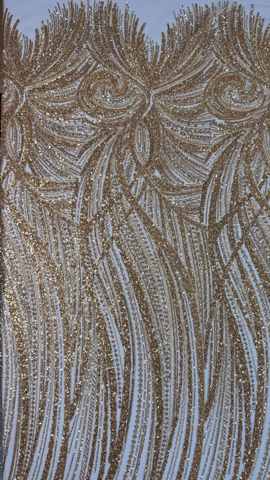 Full Swirl Elegant Beaded Lace