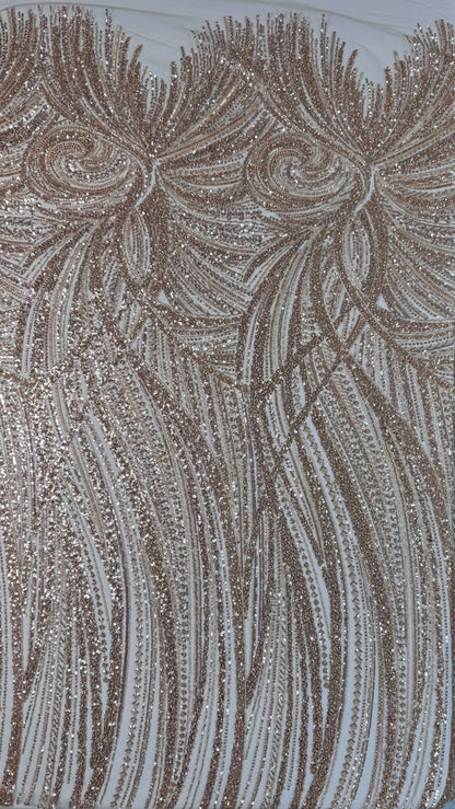 Full Swirl Elegant Beaded Lace