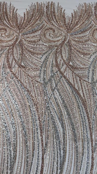 Full Swirl Elegant Beaded Lace