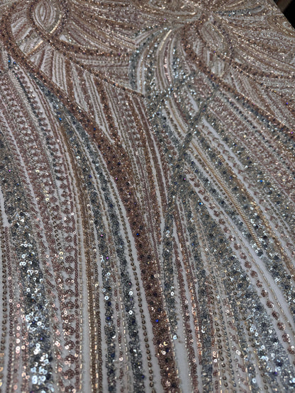Full Swirl Elegant Beaded Lace