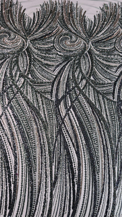 Full Swirl Elegant Beaded Lace