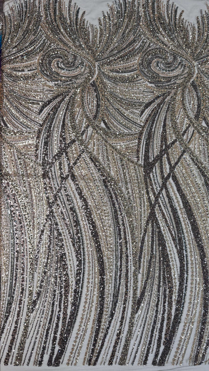 Full Swirl Elegant Beaded Lace