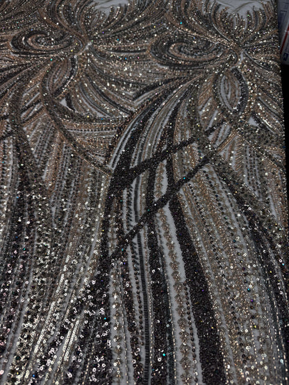 Full Swirl Elegant Beaded Lace