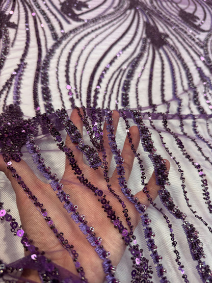 Minimal Wave Beaded Lace