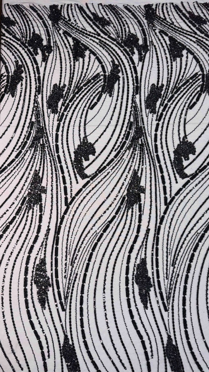 Minimal Wave Beaded Lace