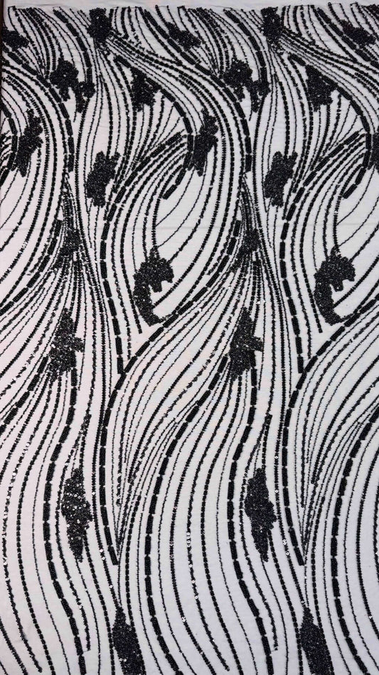 Minimal Wave Beaded Lace