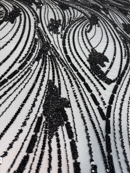 Minimal Wave Beaded Lace