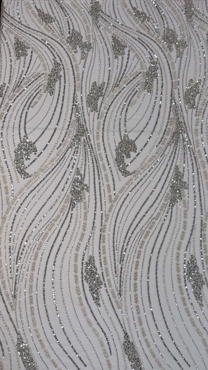 Minimal Wave Beaded Lace