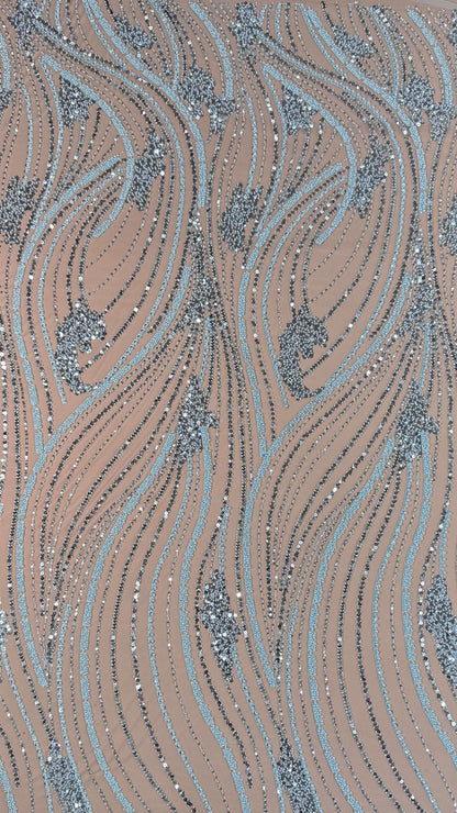 Minimal Wave Beaded Lace