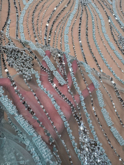 Minimal Wave Beaded Lace