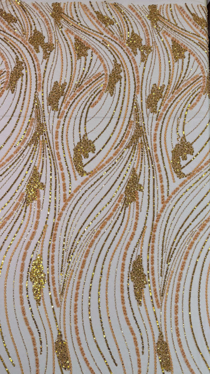 Minimal Wave Beaded Lace