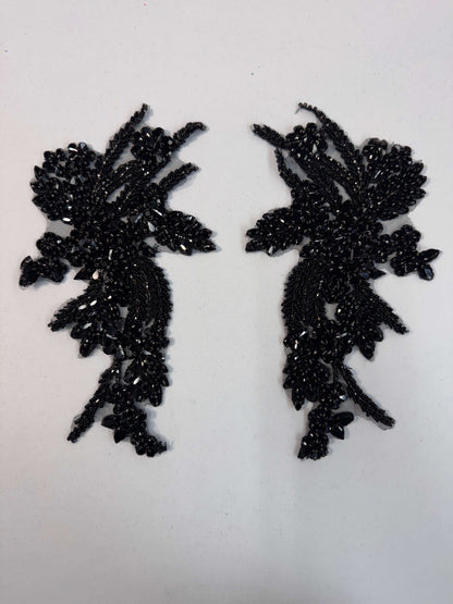 Flower Rhinestone Applique Pair