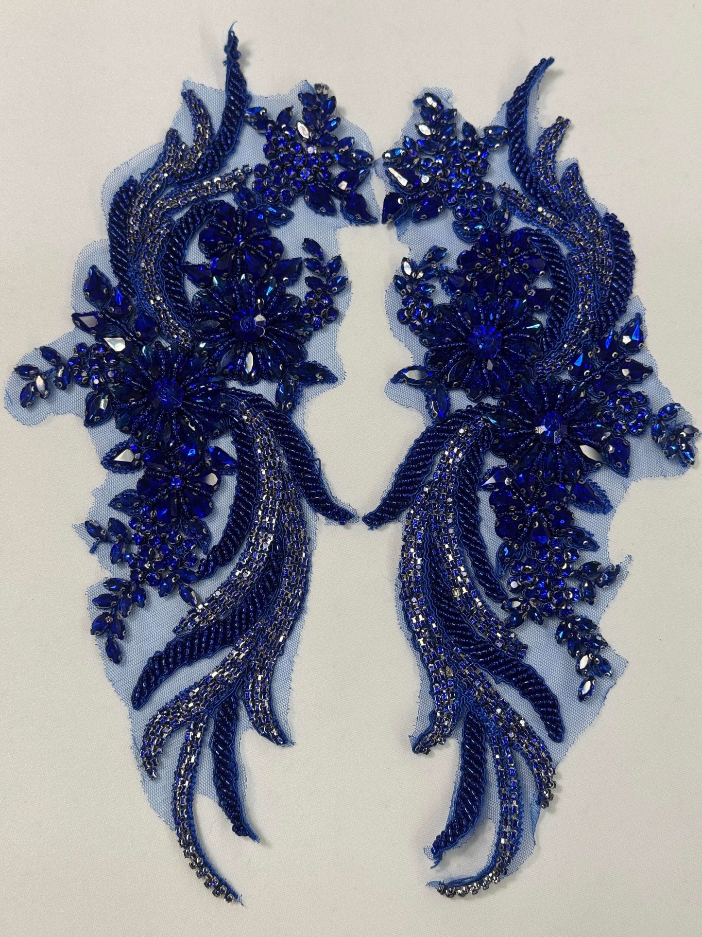 long rhinestone applique pairs